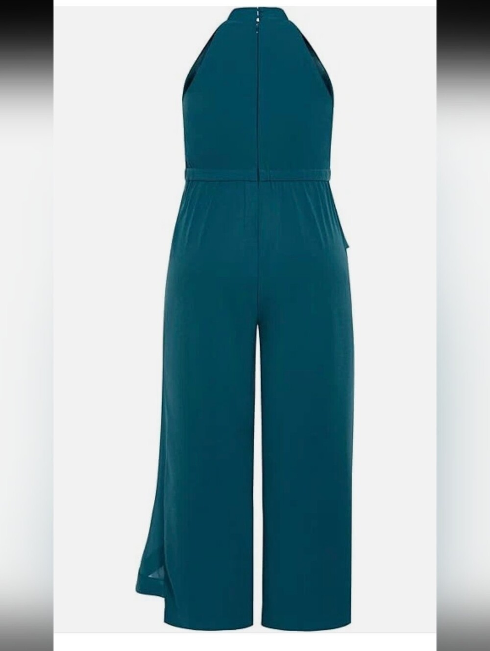 City Chic Teal High-Neck Wide-Leg Jumpsuit - Picture 4 of 9